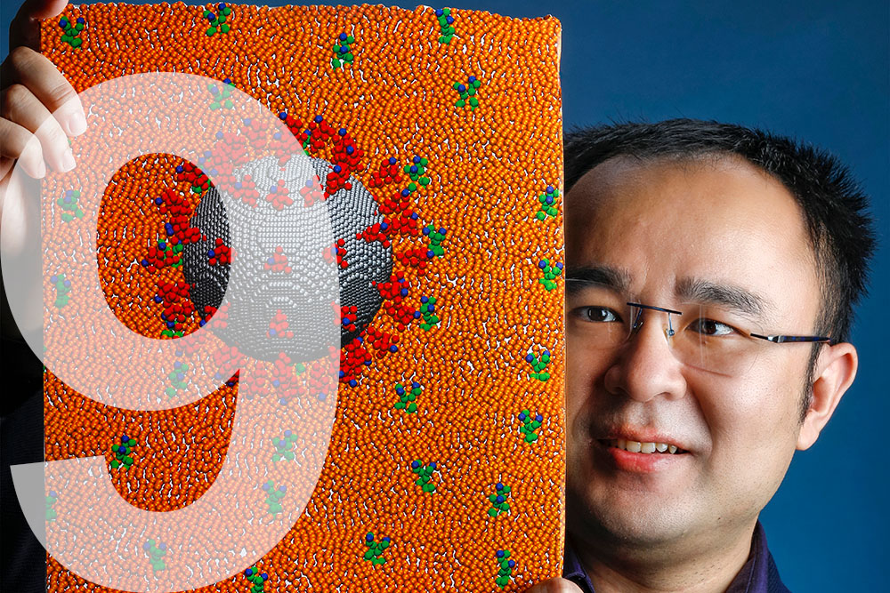 Portrait of Zhangli Peng and superimposed number 